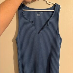 American Eagle Outfitters Blue Ribbed Tank Top
